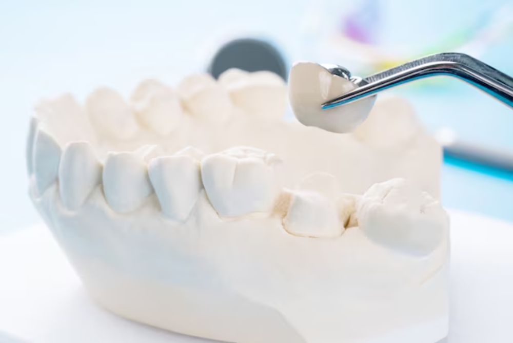 dental examination before crown placement procedure